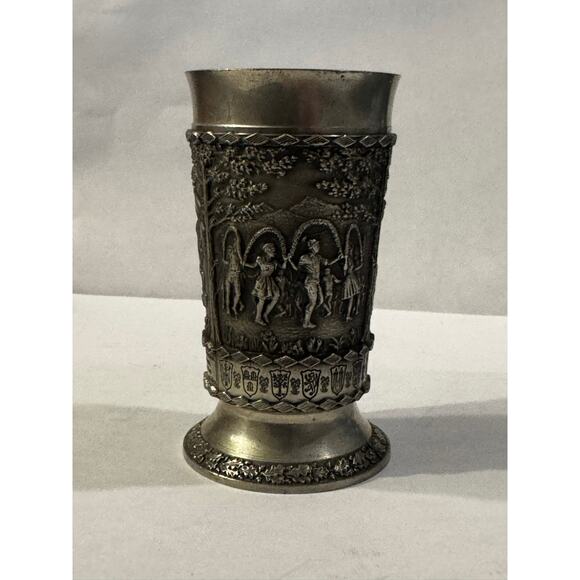 Vintage Pewter Mini Cups – German SKS Zinn, 2" & 2.5" - Picture 7 of 10